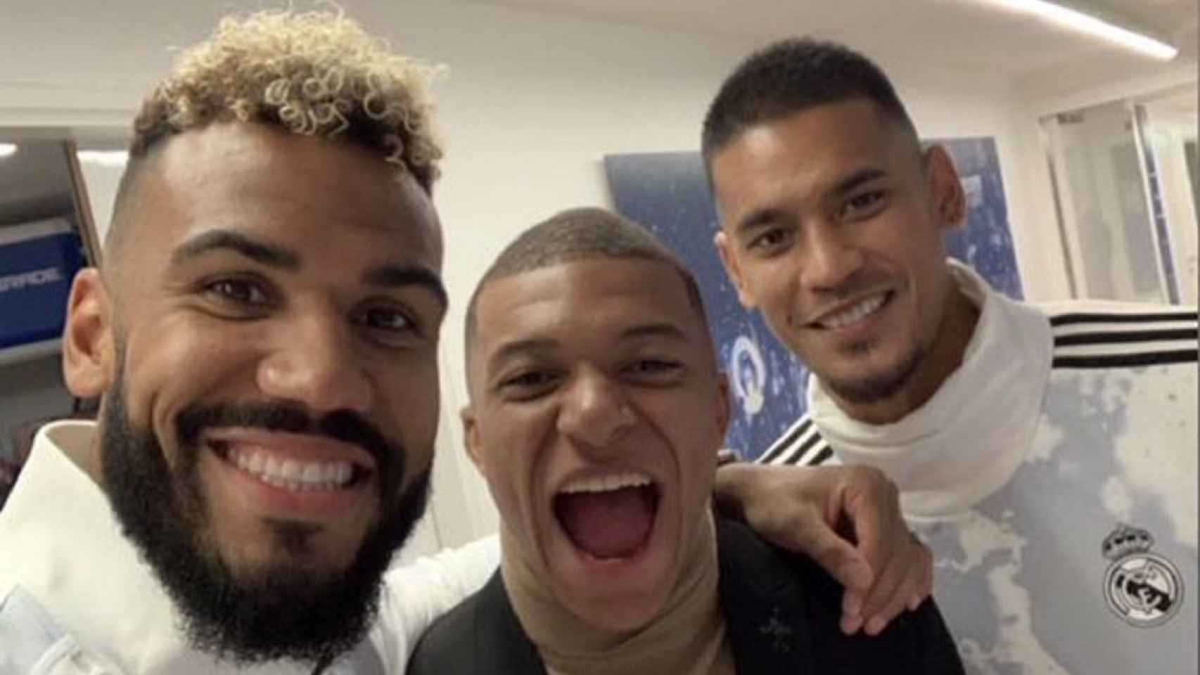 Areola, junto a Choupo-Moting y Mbappé. Foto: Instagram (@mr.choupo)