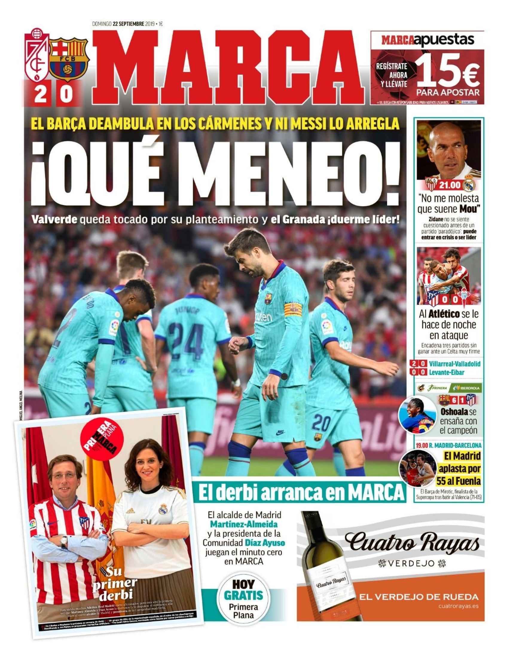 La portada del diario MARCA (22/09/2019)