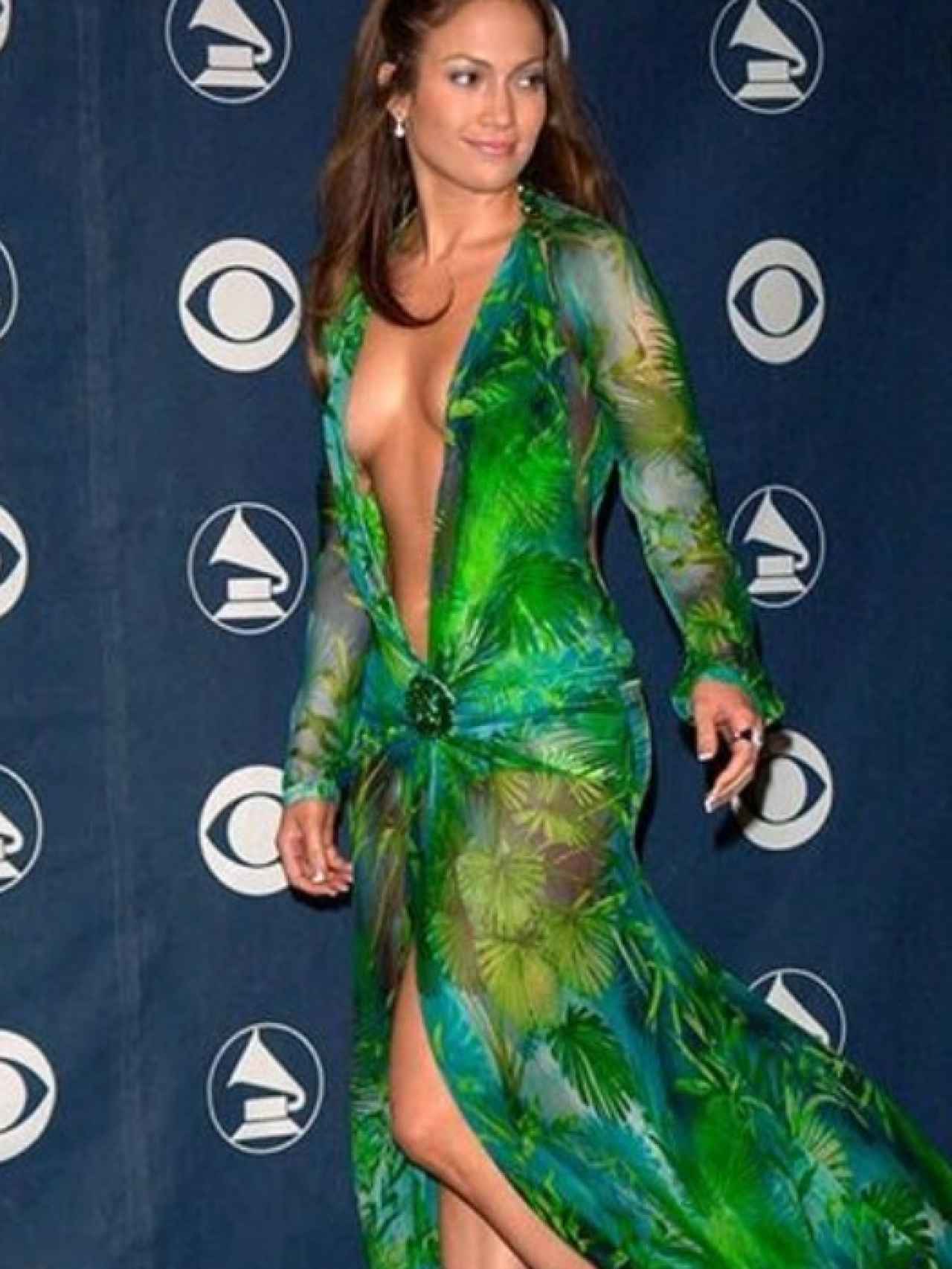 Jennifer López durante la gala de los Grammy en el año 2000.