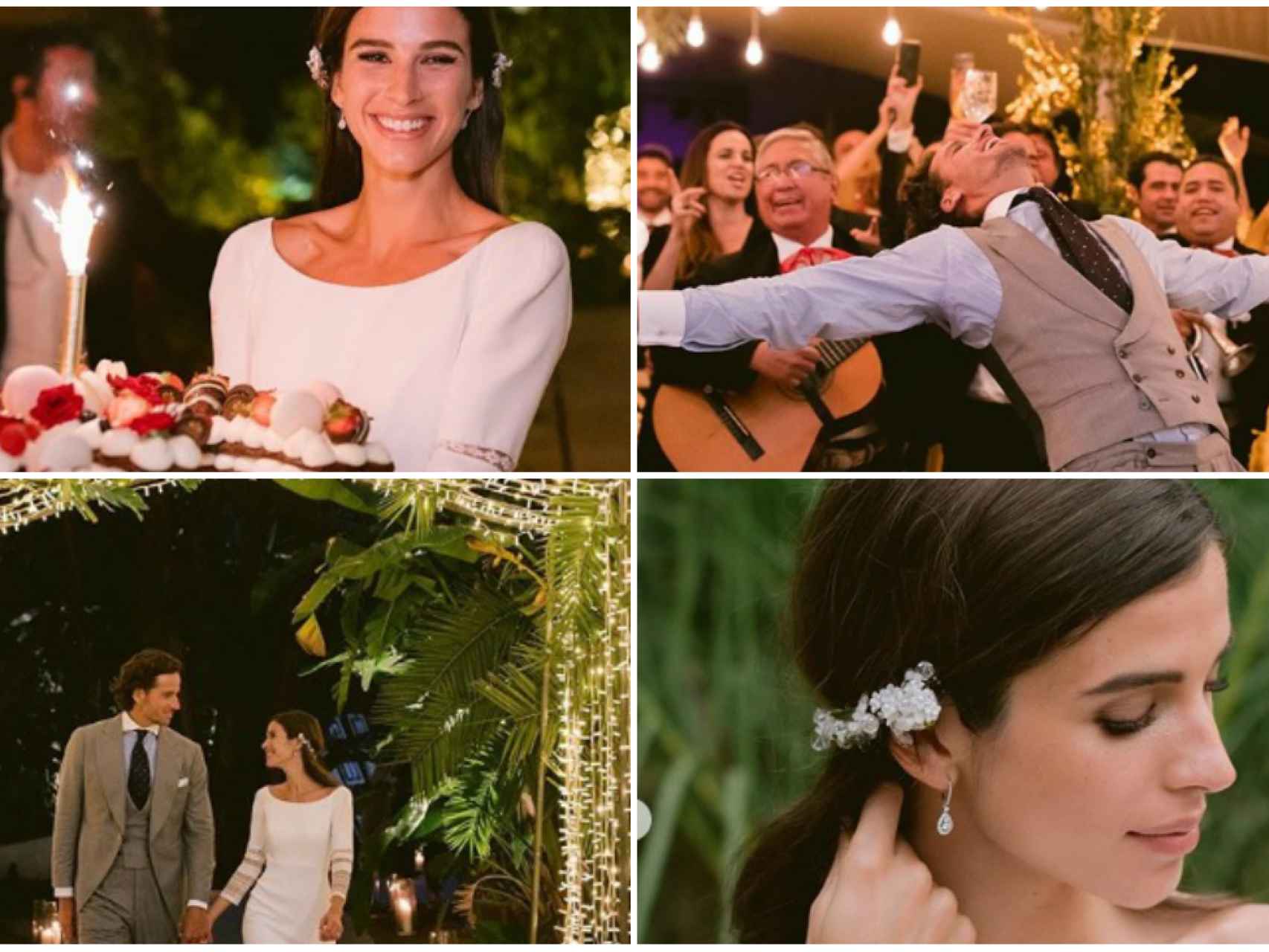Algunos momentos de la boda entre Feliciano López y Sandra Gago.