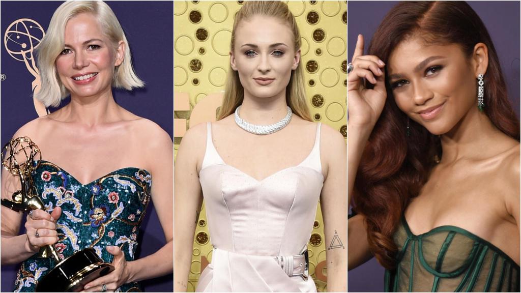 Michelle Williams, Sophie Turner y Zendaya en los Emmy 2019.