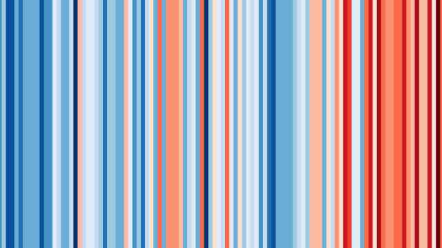 Variación de la temperatura media anual en España de 1901 a 2018: cuanto más azul, más anormalmente fría, y cuanto más rojo, más cálida.