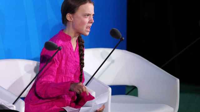 La activista sueca Greta Thunberg, durante la Cumbre de Acción Climática en Nueva York.
