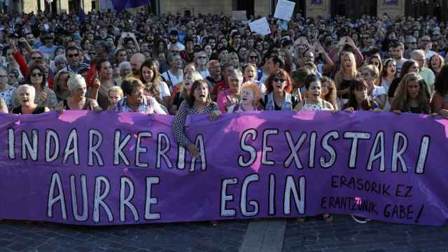 Protesta contra la otro agresión sexual que se produjo en agosto en la capital vasca.