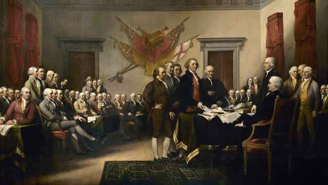 'Declaración de Independencia', un cuadro de John Trumbull (1819).