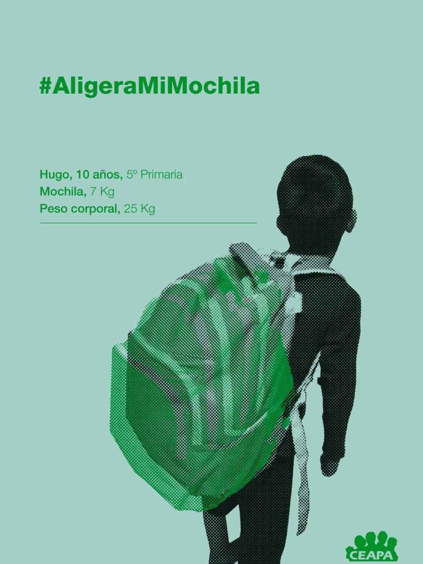 Cartel de la campaña #AligeraMiMochila