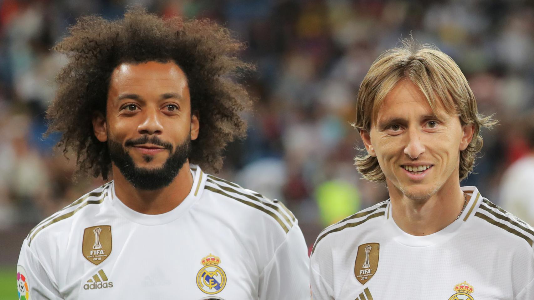 Marcelo y Luka Modric, en el Santiago Bernabéu
