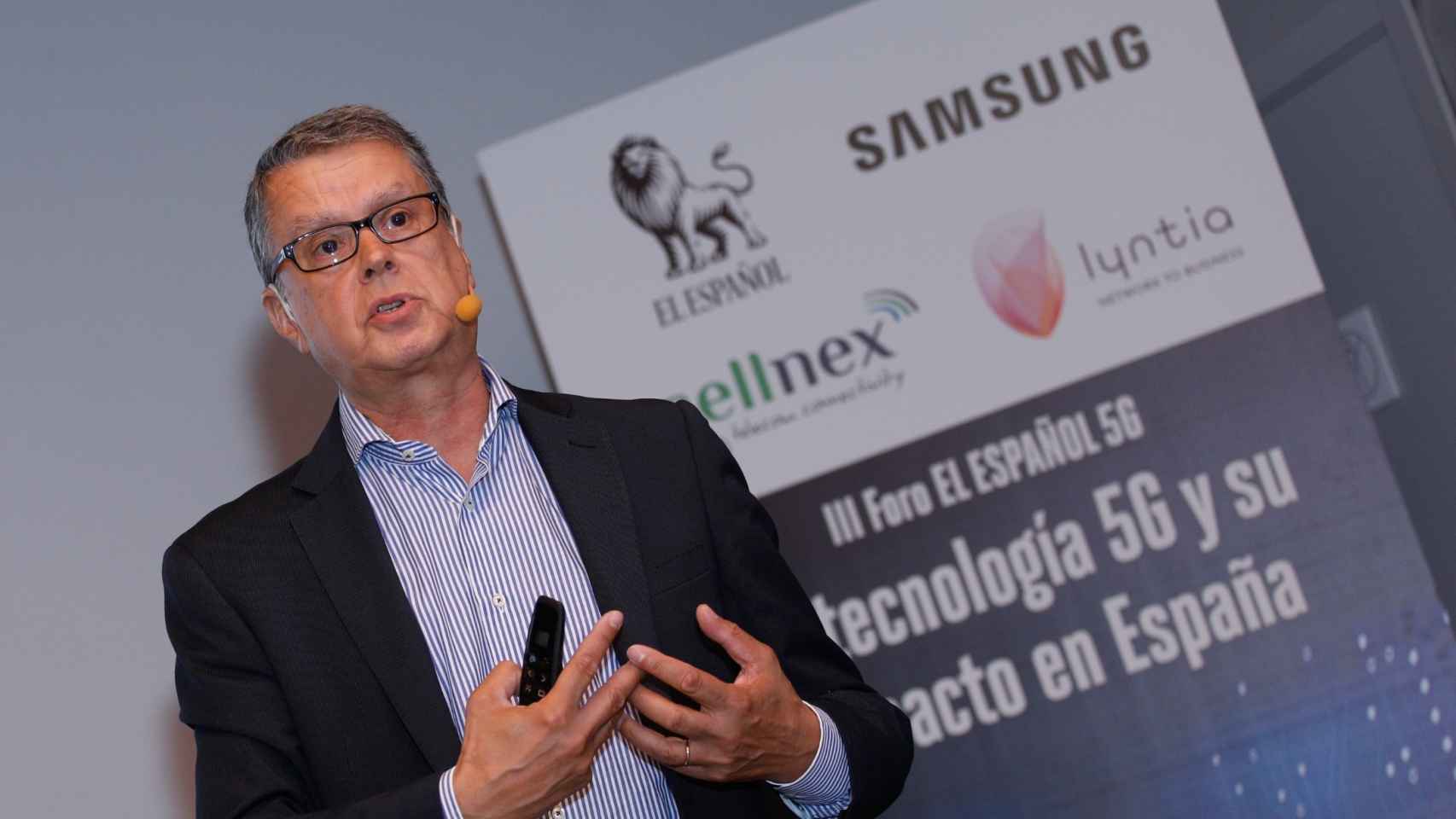 Roberto Sánchez, director general de Telecomunicaciones y Tecnologías de la Información del Ministerio de Economía y Empresa, durante su intervención en el  III Foro EL ESPAÑOL 5G.