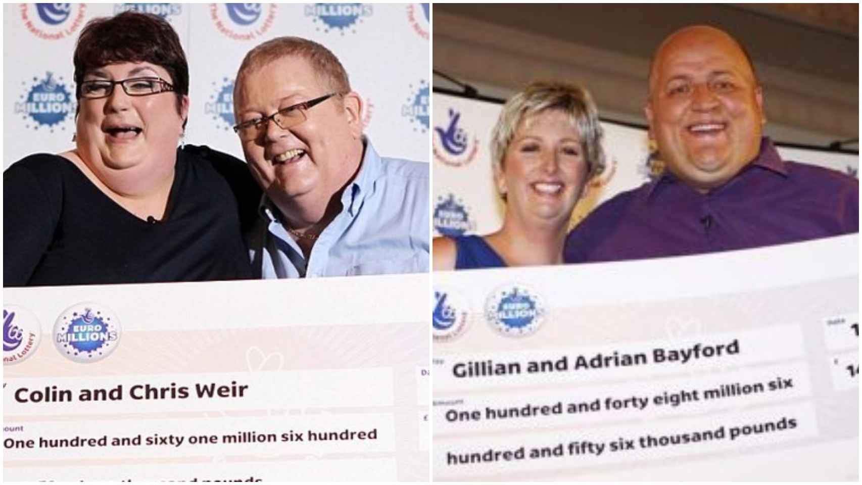 Los Weir y los Bayford, ganadores del bote de Euromillones.