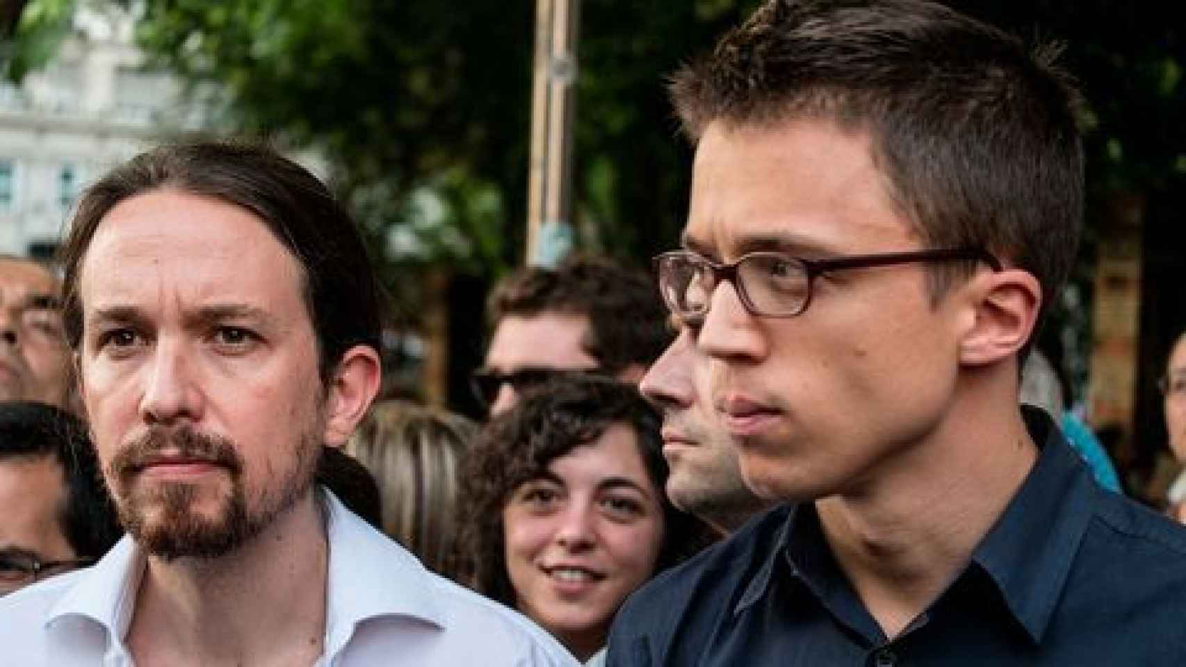 Pablo Iglesias e Íñigo Errejón, juntos, antes de separarse en Unidas Podemos y Más País, dos partidos abiertamente republicanos.