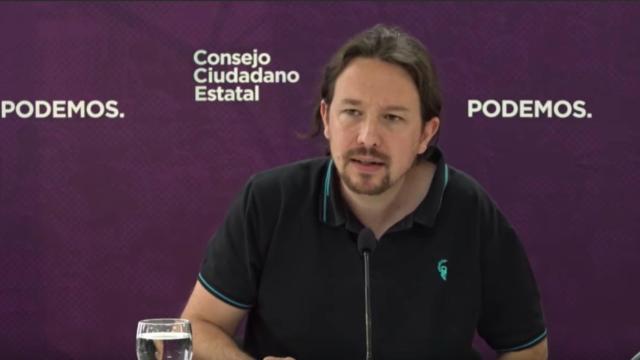 Pablo Iglesias durante su intervención ante el Consejo Ciudadano Estatal.