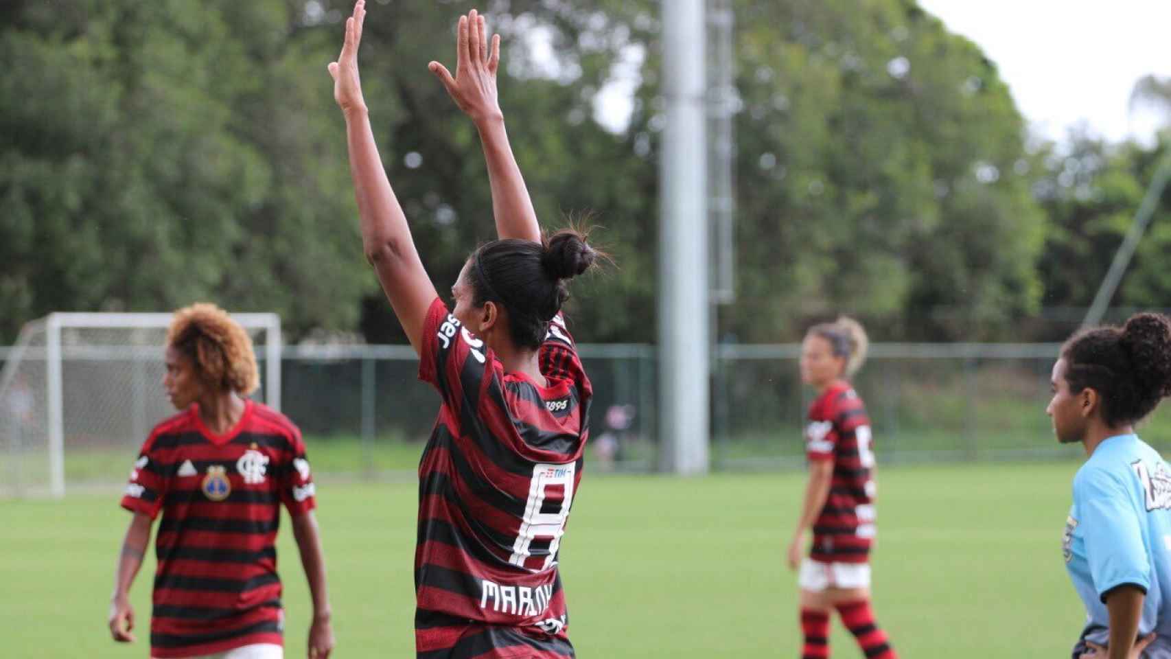 El Flamengo femenino gana 56-0 al Greminho. Foto: Twitter (@TimeFlamengo)