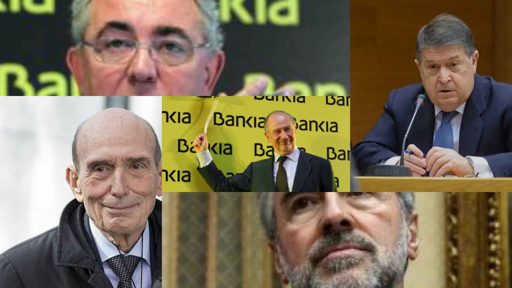 Algunos de los acusados por la salida a Bolsa de Bankia.