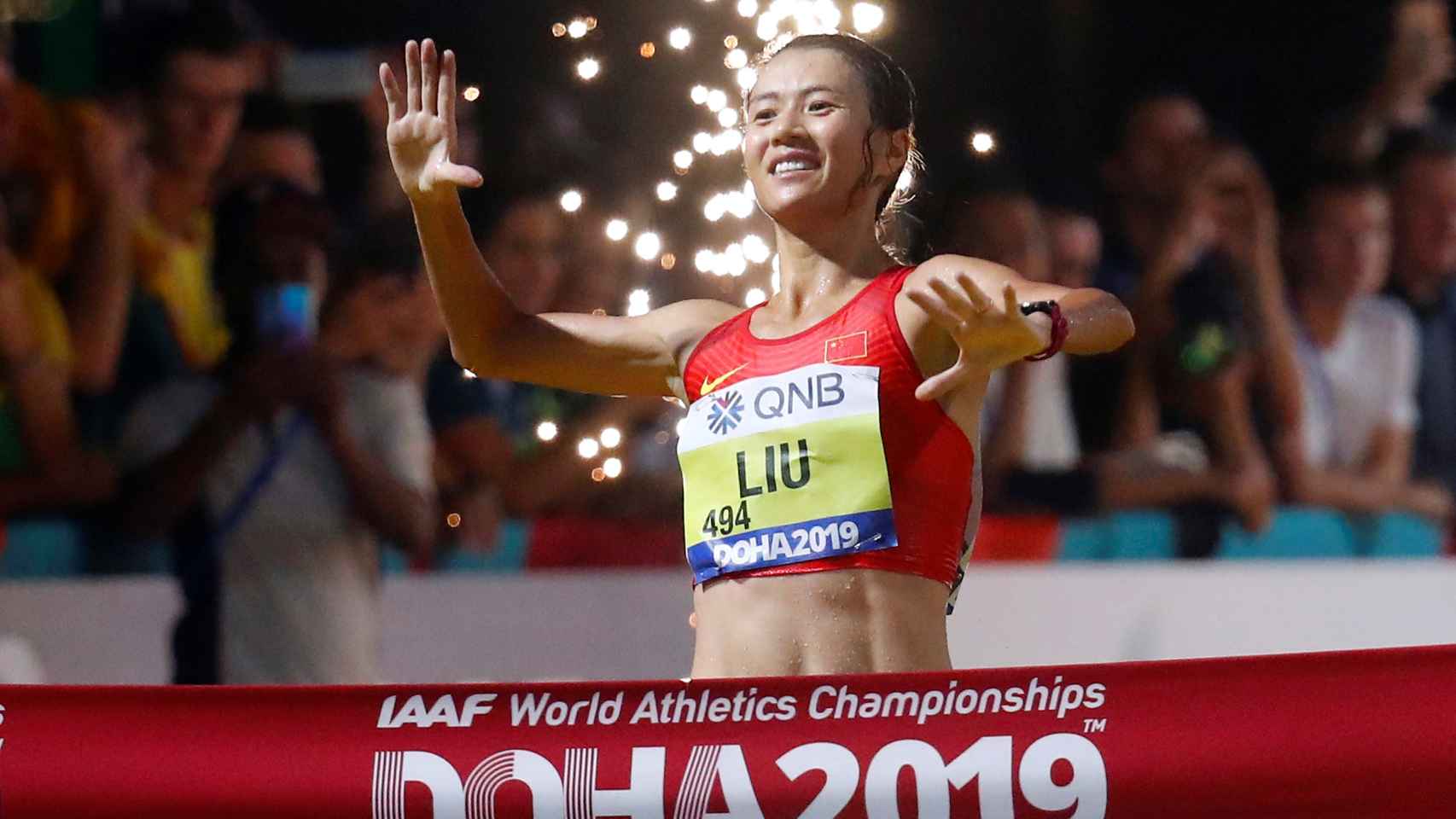 Hong Liu, en el Mundial de Atletismo de Catar 2019