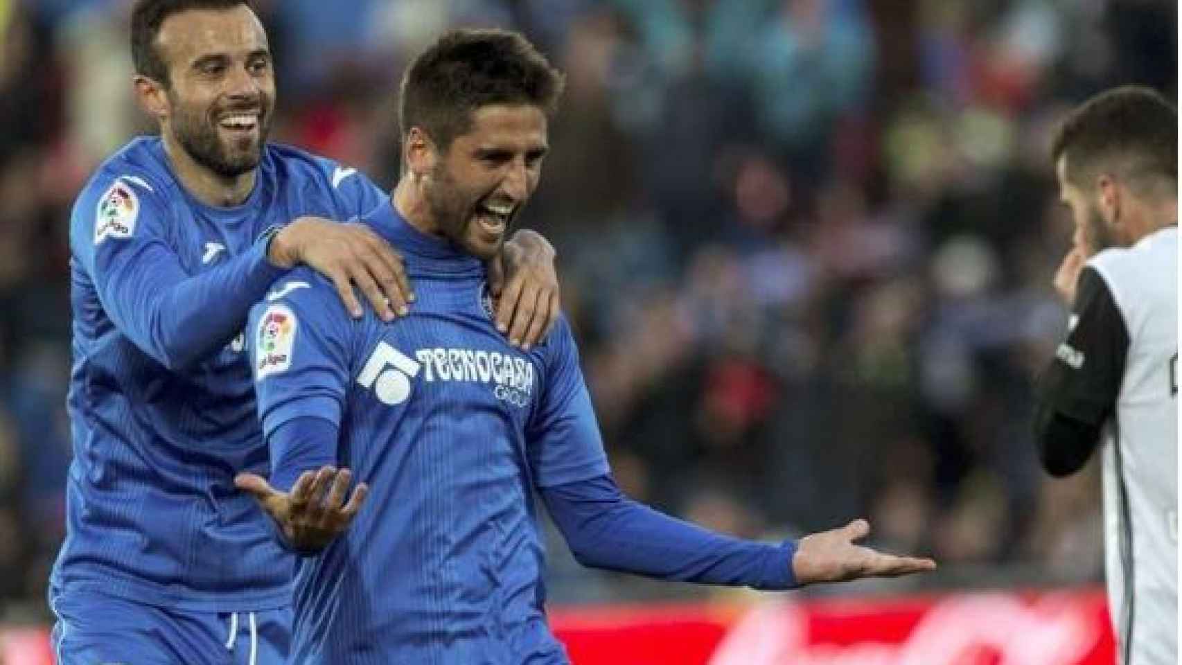 Markel Bergara celebra un gol con el Getafe