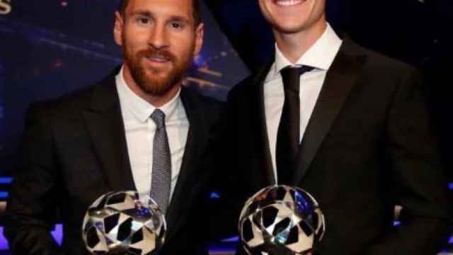 De Jong y Leo Messi