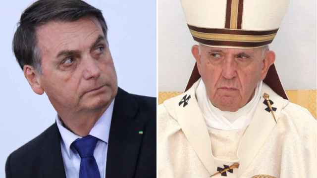El presidente de Brasil, Jair Bolsonaro, y el Papa Francisco.