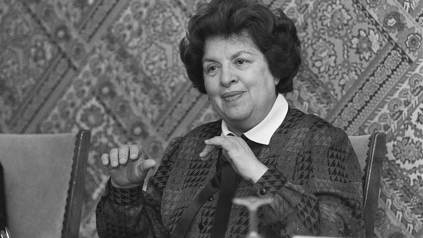 Maria de Lurdes Pintassilgo, primera ministra de Portugal en 1979.