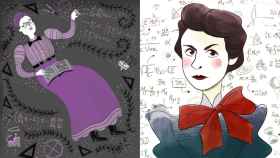 Emma Noether dibujada por Rachel Ignotofsky (de 'Mujeres de ciencia', Nórdica) y Milena Maric vista por Nuria Aparicio (de 'Las chicas son de ciencias', Montena)