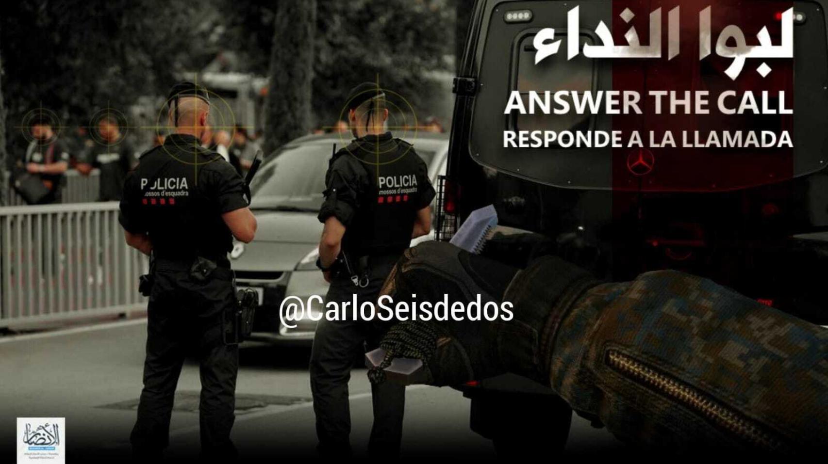 Imagen con la que se instaba a atacar a los Mossos d'Esquadra.