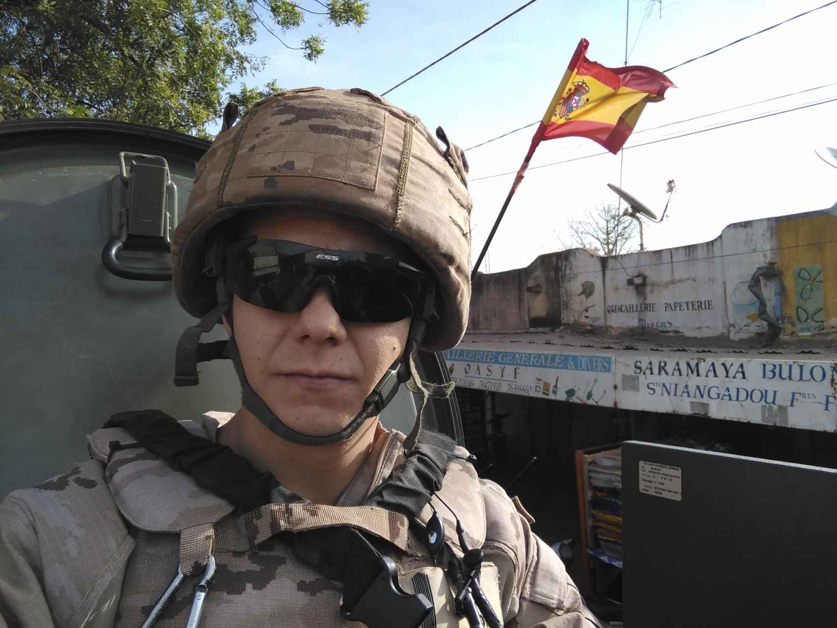 El soldado Richard Ríos, en su misión en Mali.