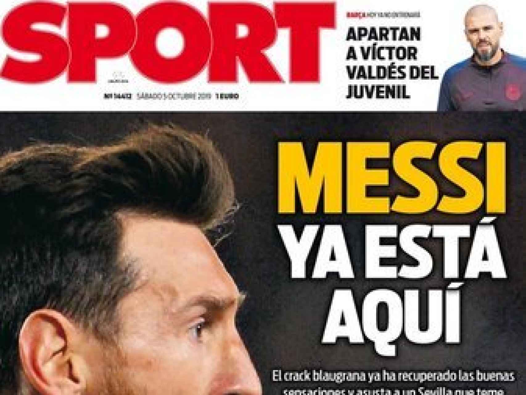 La portada del diario Sport (05/10/2019)