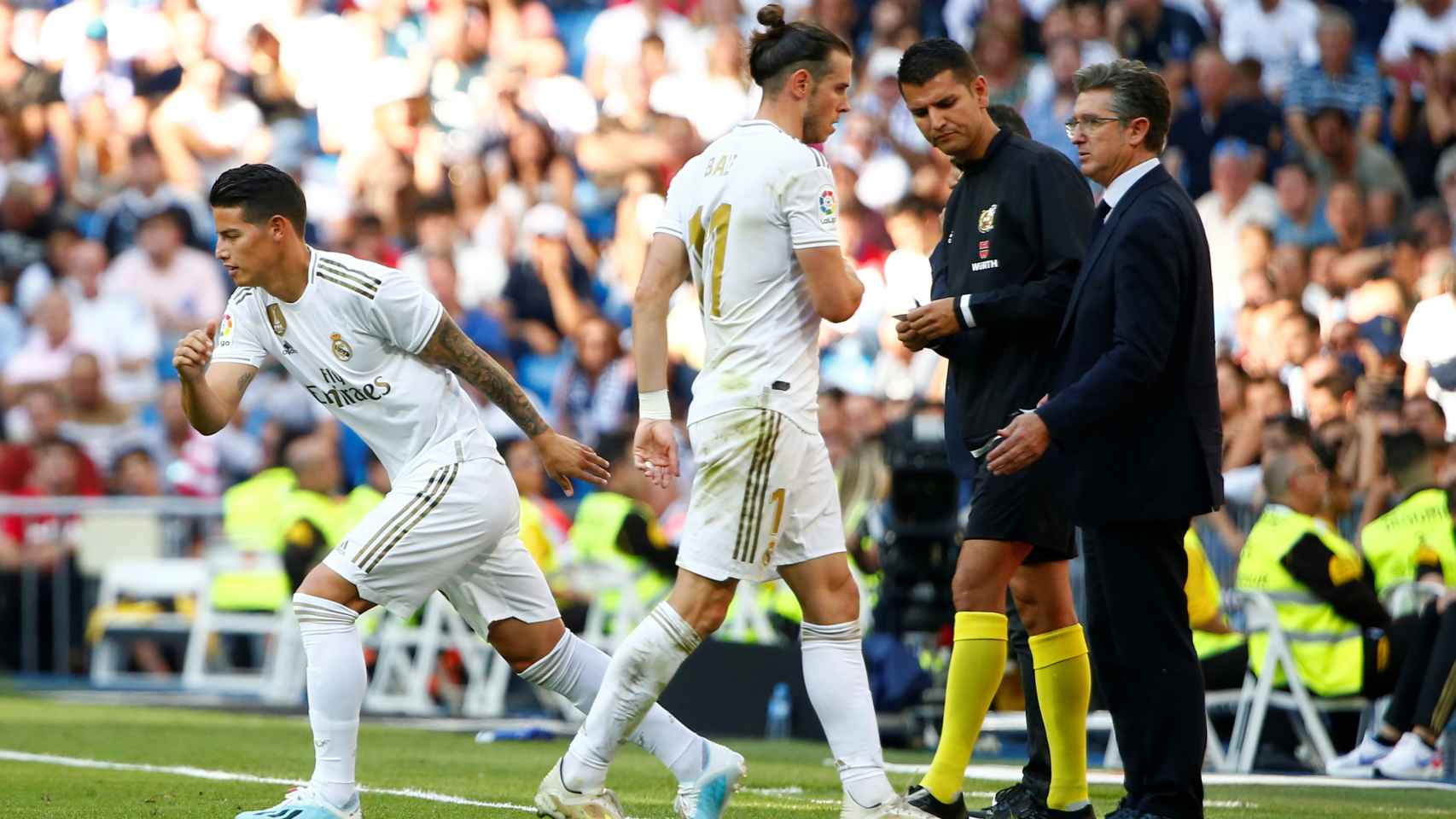 James Rodríguez entra en sustitución de Gareth Bale ante el Granada