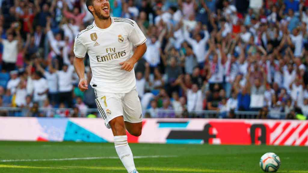 Eden Hazard celebra su gol al Granada