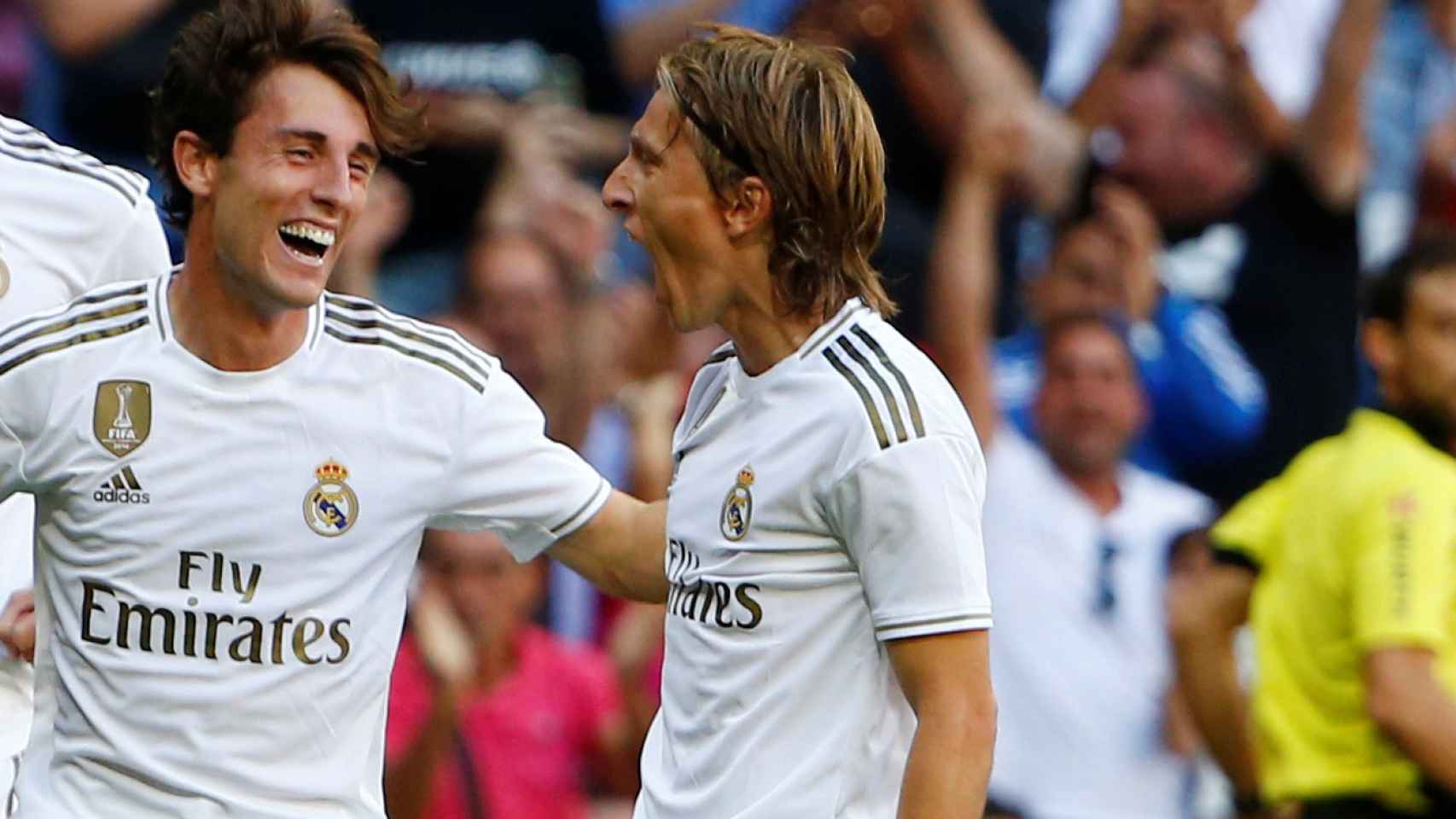 Luka Modric celebra su gol al Granada
