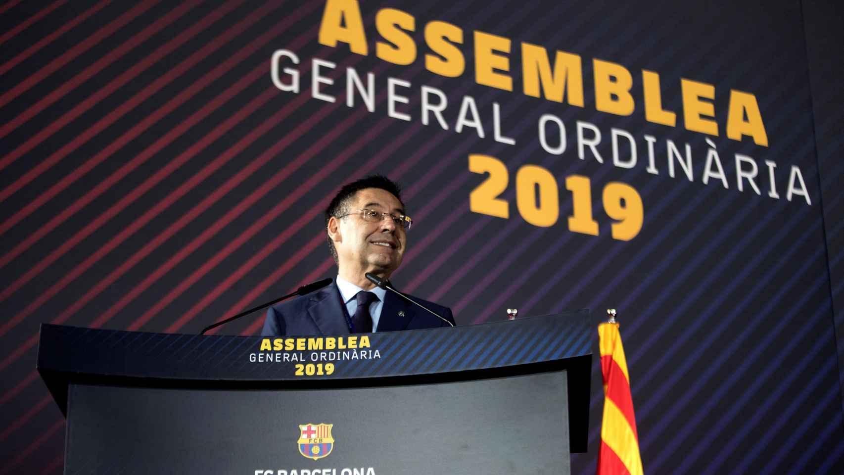 Bartomeu en la Asamblea de Socios del Barça 2019.