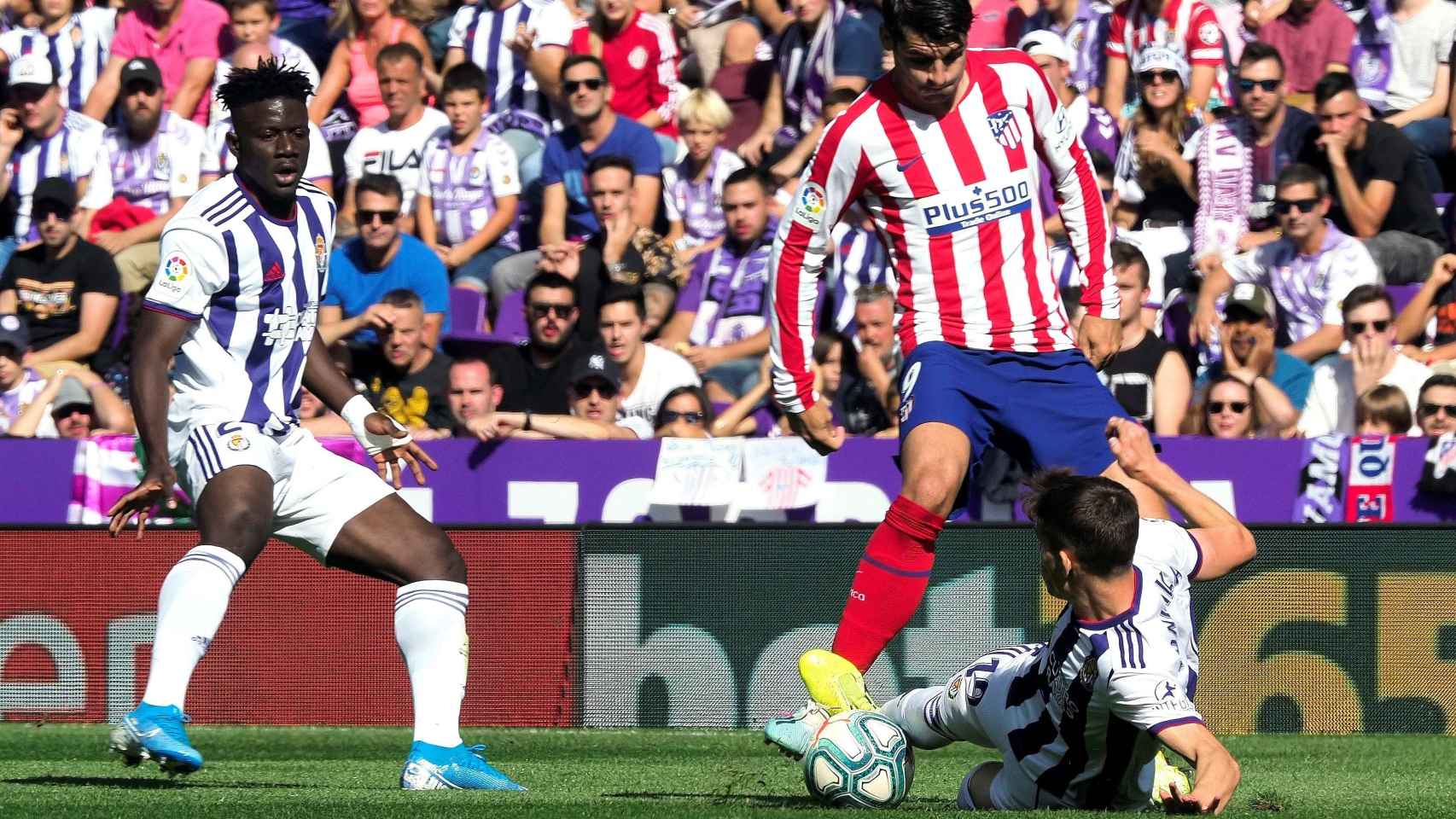 Morata, en un momento del partido entre el Valladolid y el Atlético de Madrid