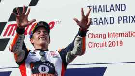 Marc Márquez celebra su octavo título de campeón del mundo