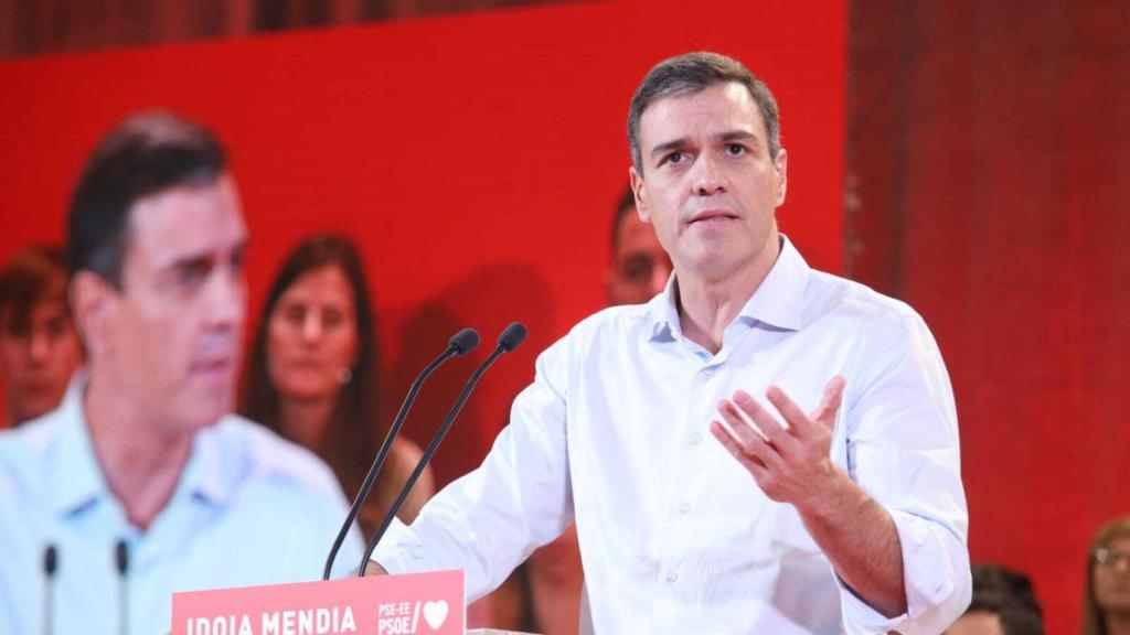 El presidente del Gobierno en funciones, Pedro Sánchez, en un acto de precampaña.