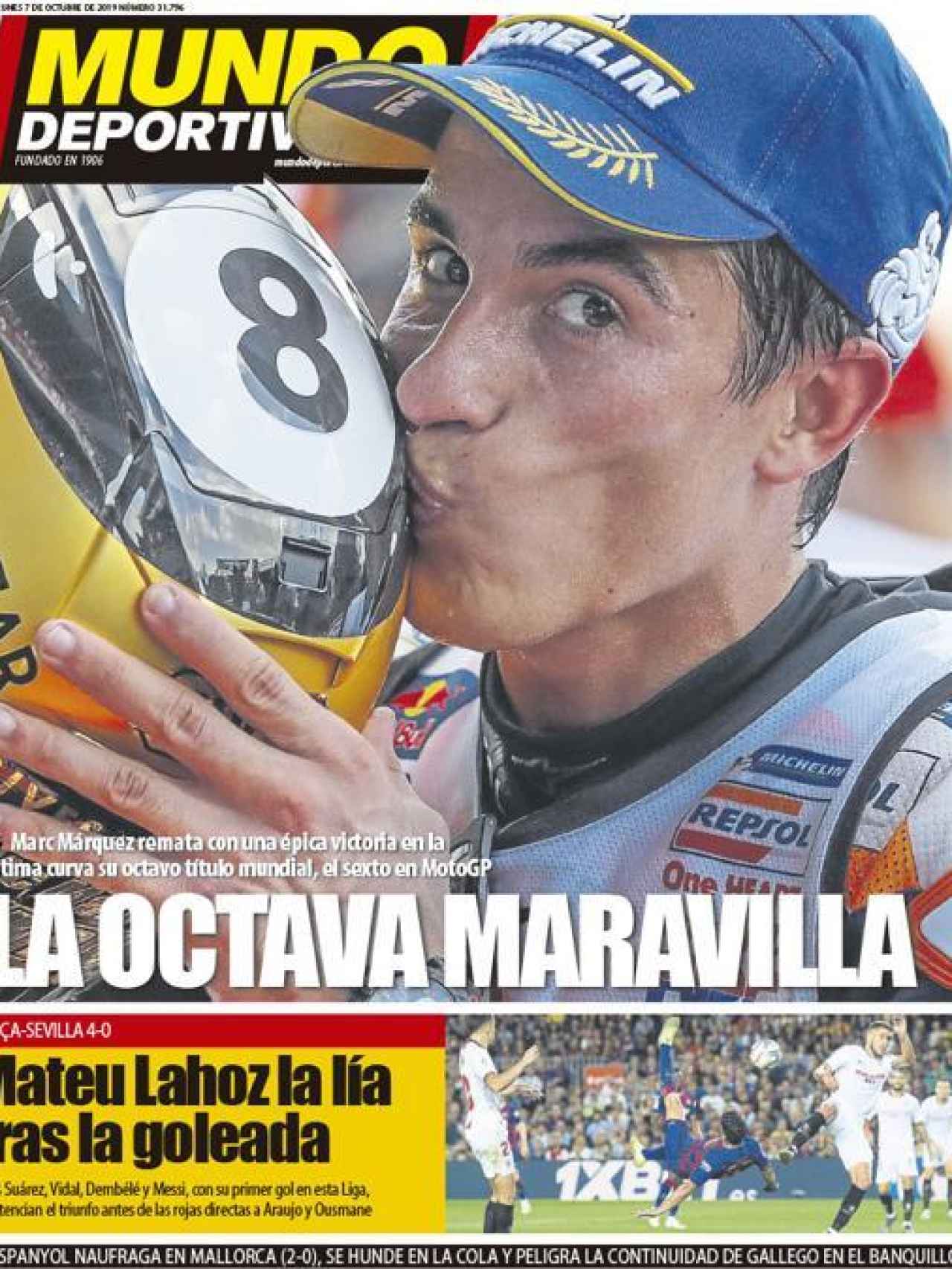 La portada del diario Mundo Deportivo (07/10/2019)