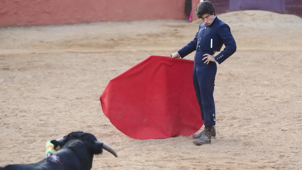 'Adolfito', en plena faena frente al toro.