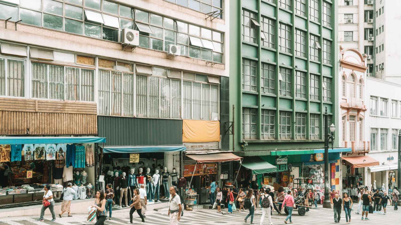 Calle comercial en Sao Paulo.