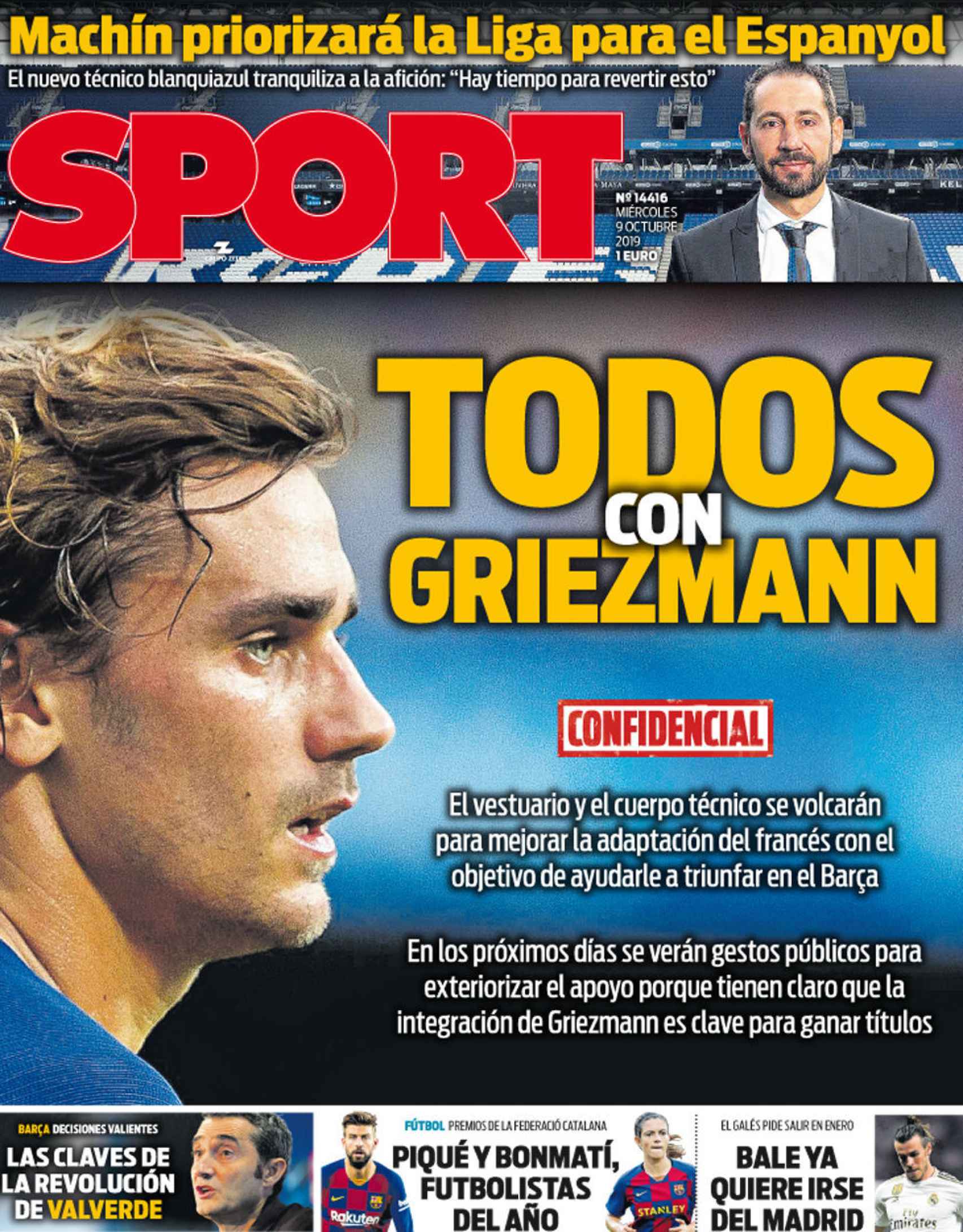 La portada del diario Sport (09/10/2019)