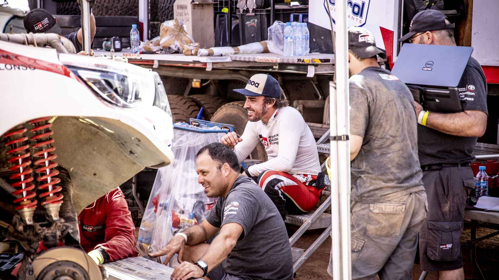 Fernando Alonso durante el Rally de Marruecos 2019