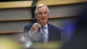 El negociador de la UE para el 'brexit', Michel Barnier, durante el debate este miércoles en la Eurocámara