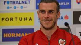 Gareth Bale, en rueda de prensa con Gales