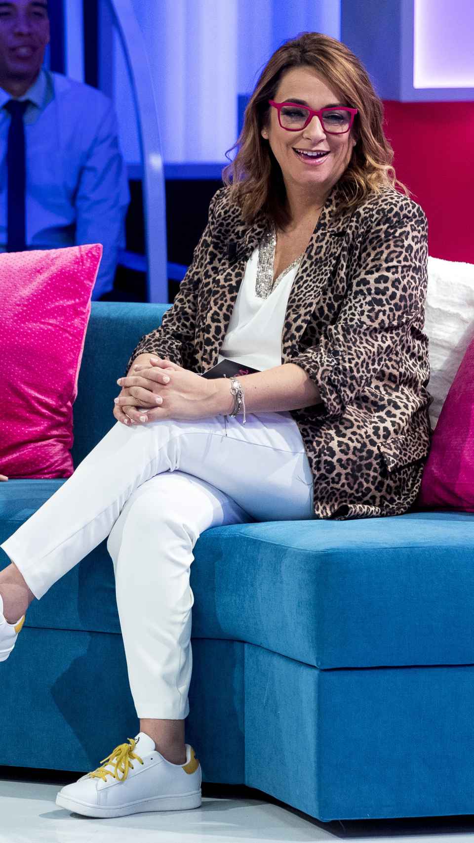 Toñi Moreno en su programa de Telemadrid.