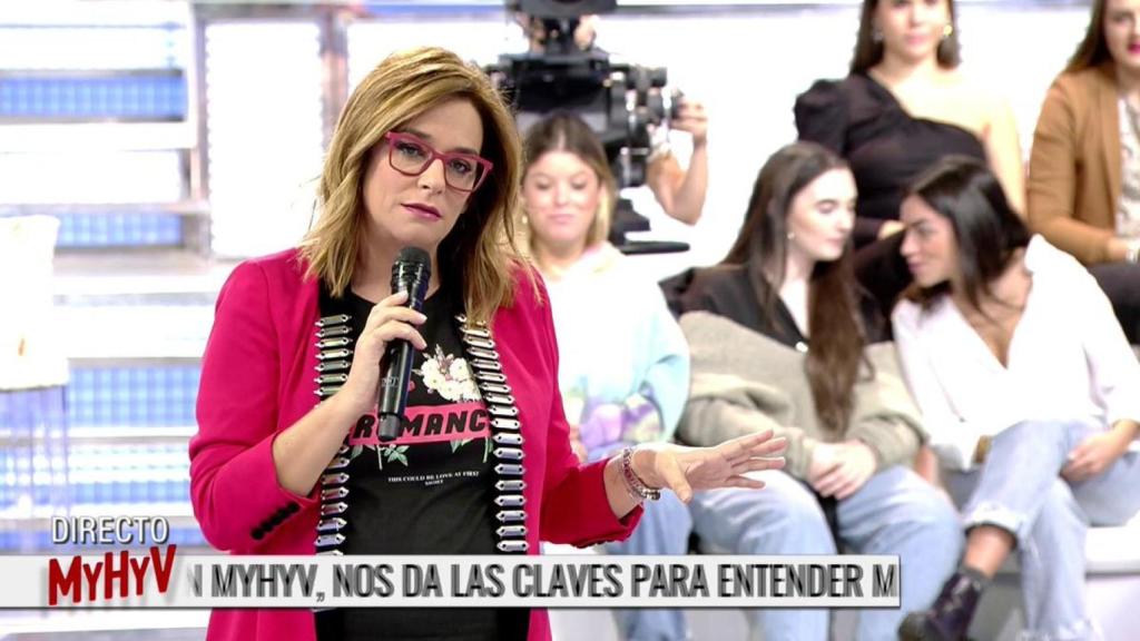 Toñi Moreno durante un programa de 'Mujeres y Hombres y Viceversa'.