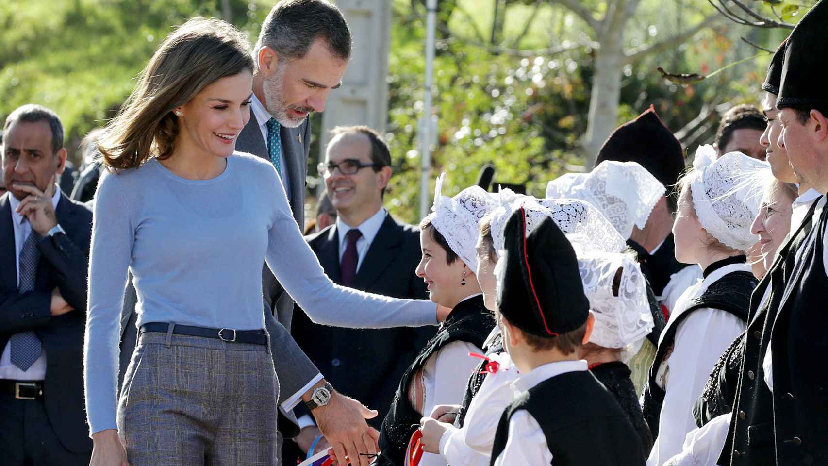 Los reyes, Felipe y Letizia, en la entrega del Pueblo Ejemplar 2018.