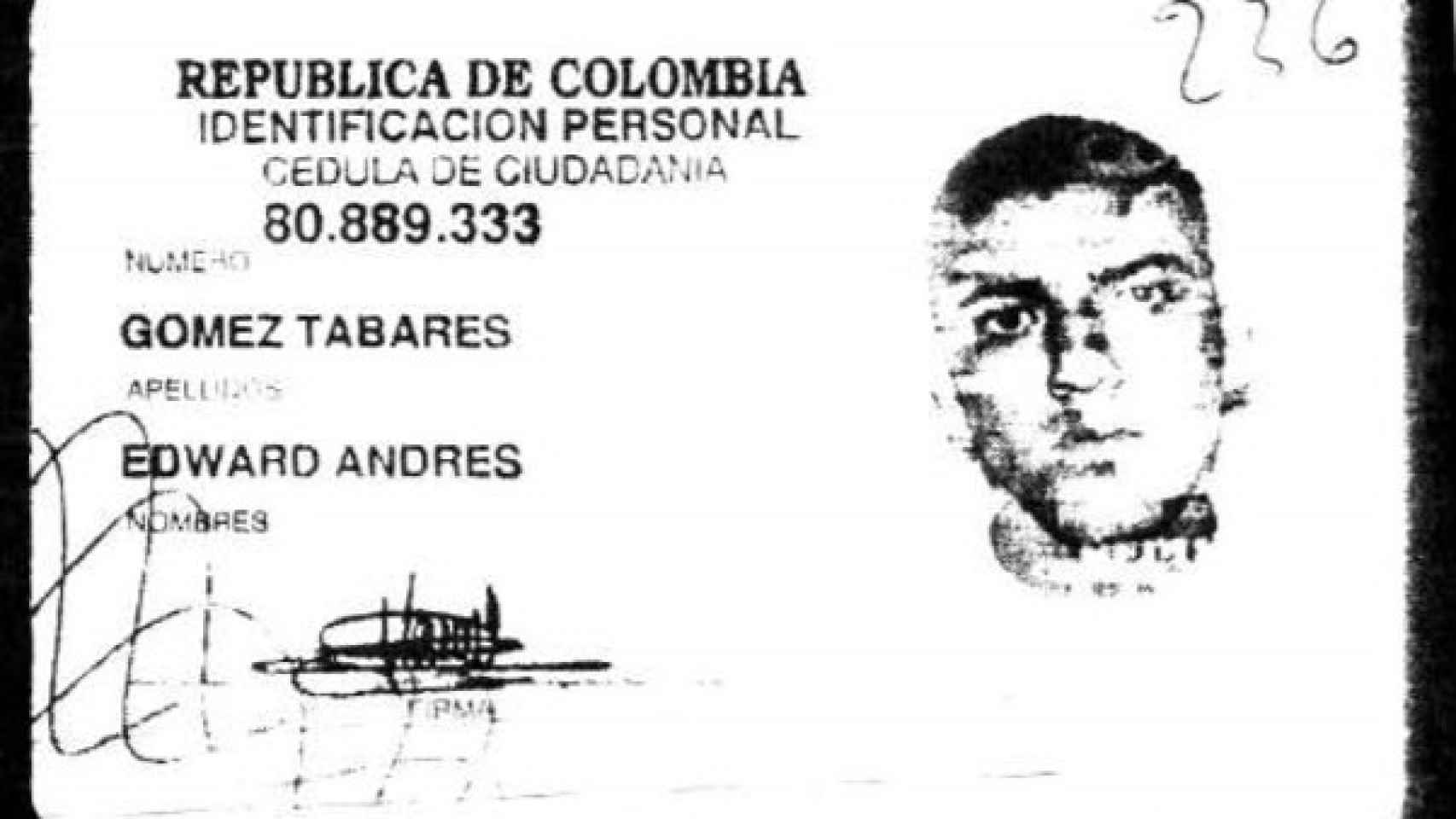 Edward Andrés Gómez Tabares es uno de los colombianos muertos a tiros por Manuel Alonso el 25 de abril de 2009.