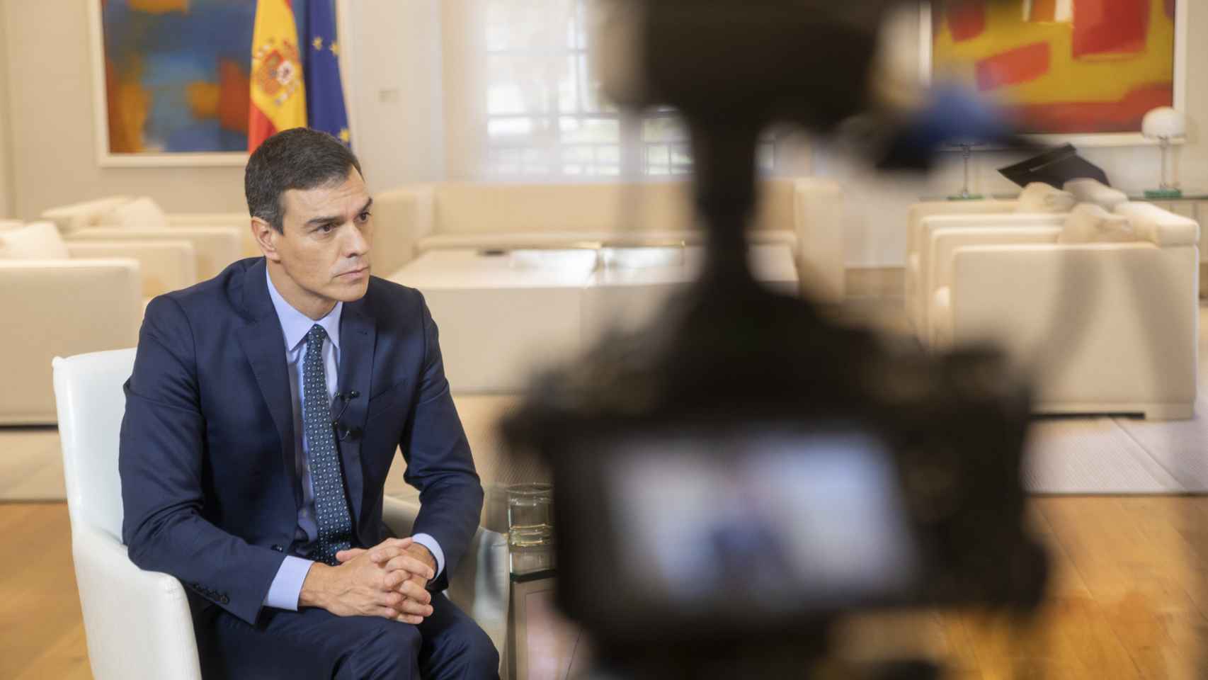 El presidente del Gobierno, Pedro Sánchez, durante una entrevista con EL ESPAÑOL.