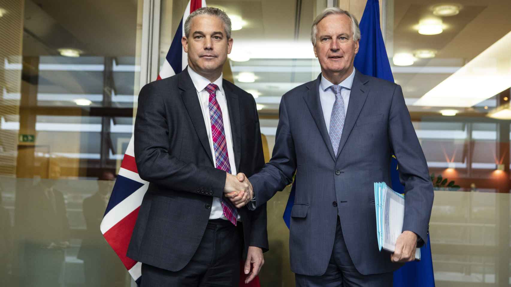 Stephen Barclay y Michel Barnier se han reunido este viernes para hablar del 'brexit'