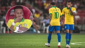 Neymar, abatido tras su lesión con Brasil
