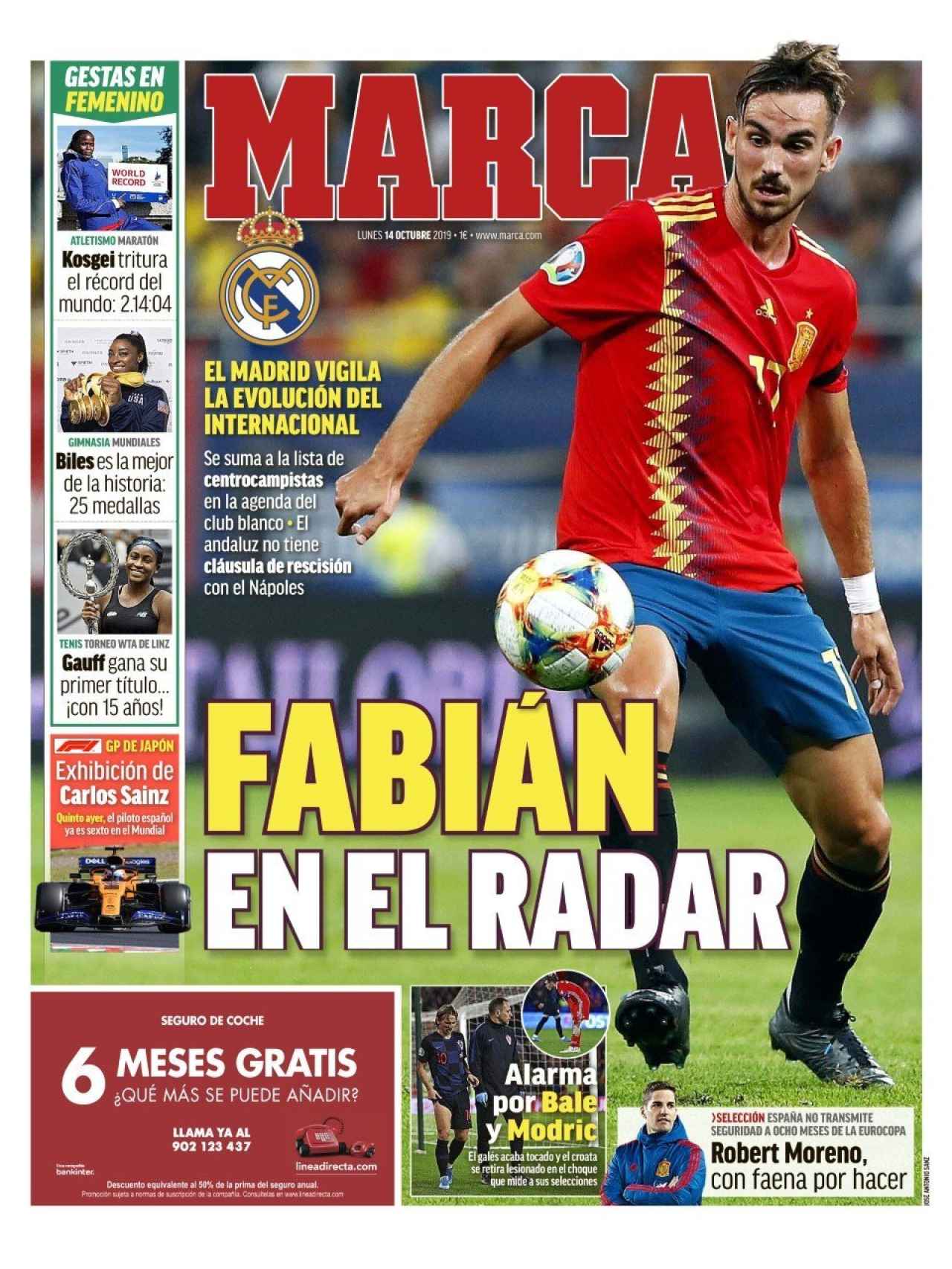 La portada del diario Marca (14/10/2019)