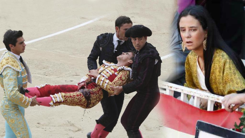 Tras la cornada se vivieron momentos de angustia en la plaza | Montaje de JALEOS.