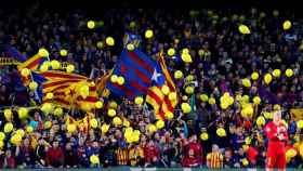 Reivindicaciones independentistas en el Camp Nou